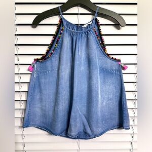 🛍️ attard State Super Cute spaghetti top with pompom Size M